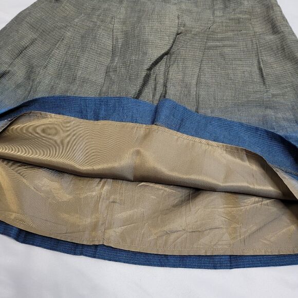 VINCE ombre linen blend striped skirt with pockets 4‎ - Picture 7 of 10